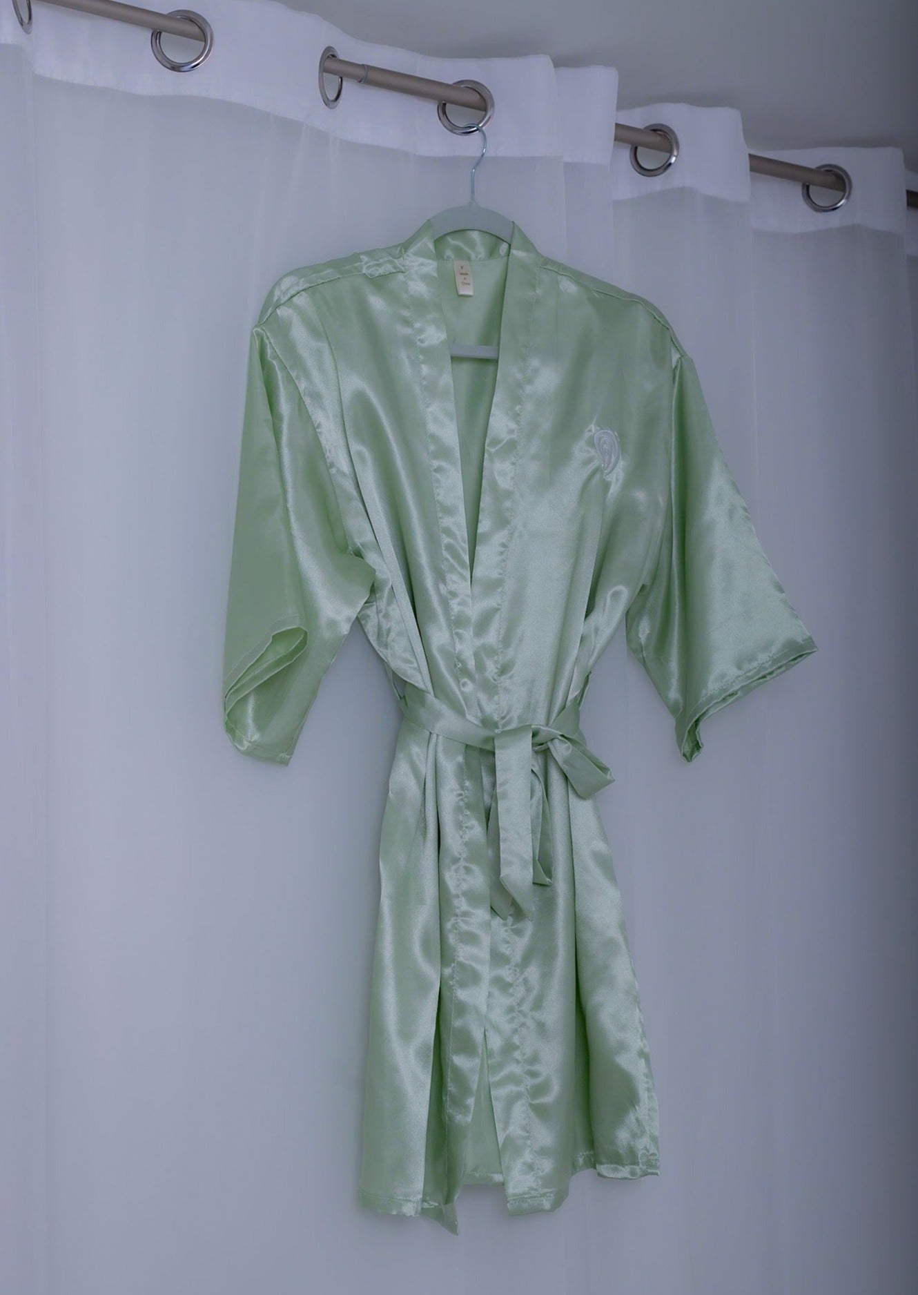 Green satin robe hotsell